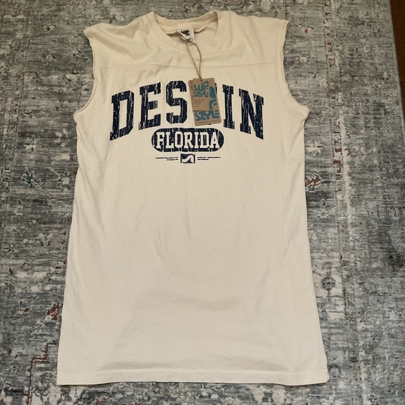 Surf Style Cream and Blue Graphic Shirt - Picture 1 of 3